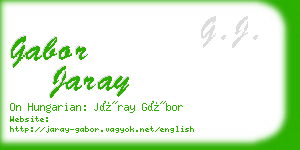 gabor jaray business card